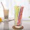 Colourful striped disposable recyclable paper straws