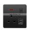 Wall Socket UK Plug 13A Plastic Single Wall Electrical Sockets Plug Outlet Switch 2 USB 2.1A Port UK Standard Socket Household