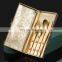 silver fancy wholesale spoon outdoor restaurant eco friendly portable luxury gold cutlery set