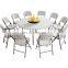 Modern Design Round Dining room Table outdoor camping wedding party hire plastic folding portable picnic table