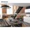 Deluxe Industrial Minimalist Indoor Duplex Straight Staircase Stairs and Modular Stair case Kits With Wood Treads