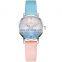 SHENGKE Charming Lady Watch Gradient Color Two-tone Colors Soft Leather Band Japanese Quartz Movement K8029L