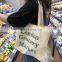 Eco-friendly wholesale heavy bearing thick black color shoulder women hand bags canvas bag with custom printed logo
