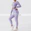 4 Pcs Ribbed Sports High Impact Sets Wholesale Fitness Tshirts Women Yoga Active Wear Leggings