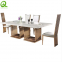 Stainless Steel Golden Wedding Tempered Glass Top Dining Table Hotel Dining Table