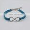 Fashion Adjustable Nylon Rope Stainless Steel Infinity Bracelet for Women 8 styles bracelets