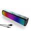 Altavoces de computadora con luces RGB, barra de sonido para computadora cableada, altavoces estéreo de barra de sonido mini alimentados por USB para PC, tabletas y laptops