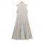 M style European and American temperament elegant versatile simple wide swing medium length sleeveless dress umbrella swing long skirt