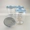 610ml food grade clear PET plastic easy open can with aluminum lids for dry food