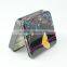 small metal hinged lid tin box