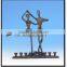 Jewish human figure modern menorah candlestick holder with shiny finish and enamel finish