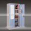 High quality double swing door steel wardrobe with mirror