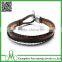 Men's Bracelet Leather Rope Bracelet Bangle for Men and Women Black Fabric Genuine Leather Wristband Bangle With Alloy Clasp