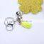 High End New PU Crystal Leaf Flower Pendant Key Chain WithTassel Women Bag Accessories Fashion Jewelry