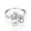 Fashion 925 Sterling Silver Foliage Pink Freshwater Pearl Ring