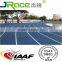 High school 400m running tracks in blue color