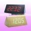 Triangle desktop digital wooden alarm clock