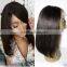 GlueLess Virgin Brazilian Remy Human Hair Full lace Wig Kinky Straight Black