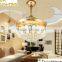 Small Size Crystal Golden LED Ceiling Fan with ABS Blades