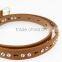 Women's fashion pu leather shiny rhinestone belt with shiny gold buckles in yiwu