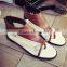 2016 European and American style summer new simple flat thong word buckle flat sandals