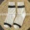 custom 100% cotton women stripe white socks
