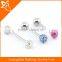 custom cheap body piercing jewelry tongue ring epoxy crystal balls fake tongue barbell ring