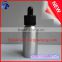 1oz metail silver bottle with child proof dropper 18mm/aluminum e-juice dropper bottle 30ml