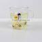 Coffee,Tea,Milk,Beverage Drinking Clear Cute Pattern Heat Resistant Pyrex Glass Tea Cup With Handle