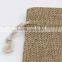 linen jewelry pouch/linen drawstring bag/jute bag