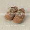 lace up rubber sole suede leather baby shoes with lace