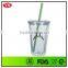 Promotional Souvenir 16 oz Plastic Cup With Straw