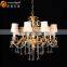 Brass Color 2014 Unique Clear Theresa Crystal Chandelier Lightings With Shade for Europe OMC9007