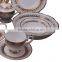 Gold porcelain dinnerware set for 12 persons in square shape