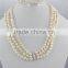 Fashion Freshwater 3 Strands AA 8mm Baroque Pearl Set