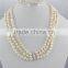 Fashion freshwater 3 strands AA 8mm baroque pearl set