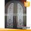 Decorative burglarproof wrought iron glass interior door