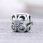 X235 Wholesale Engravable Charms,925 Silver Flower Charm With Pink Crystal