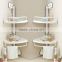 2-tire white metal bathroom corner shelf