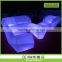 Plastic outdoor bar furniture LED curved plastic chairs with RGB 16 color changing