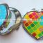 Metal heart shape cosmetic mirror foldable custom logo pocket mirror