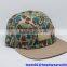 custom made design camo 5 panel snapback cap/hat