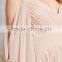 latest fashion design Blush V-cut neck and back Open-Shoulder Chiffon Gown