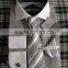 Stock USA Men Oxford Stripes Dress Shirt with Tie/Hankie/Cufflinks