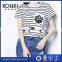 high fashion stripe with grenadine T shirt for woman hot sale 2017