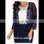 best selling women spring fashion blue lace jacket OEM service