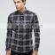 Guangzhou Factory Custom Long Sleeve Spread Collar Button Placket Mens 97% Cotton 3% Elastane Skinny fit Casual Check Shirts