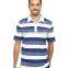 Custom cheap blue striped polo shirts for mens slim fit