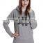 Customize grey hoodie sweatshirt fabric 80% cotton 20% polyester