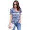 womens girls summer short sleeves camo blouse camo tops camo t-shirts